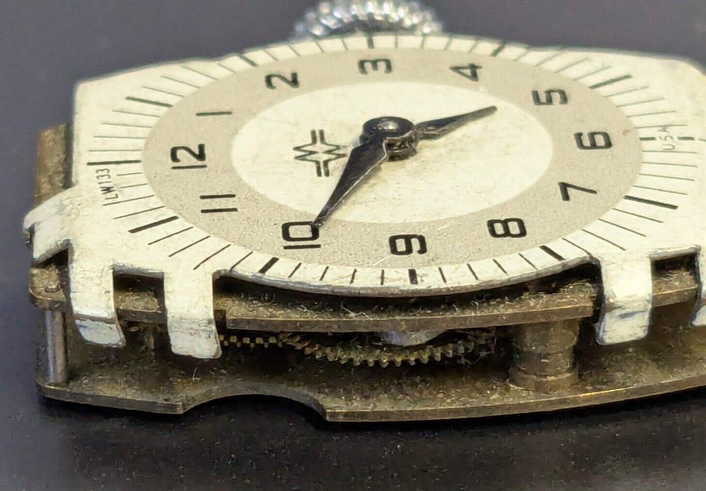 E. Ingraham Company Watch Movement with Dial For Parts Or Repair – Non Running
