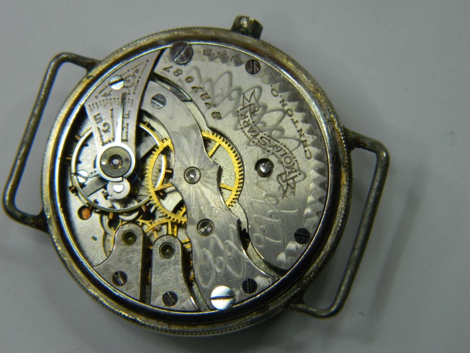 RARE VINTAGE 1910 PRE-WW1 HAMPDEN GOLD FILLED WIRE LUGS TRENCH WATCH REPAIR