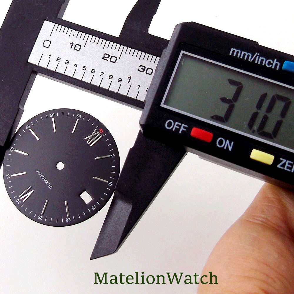 Fit NH35A NH36A Movement 31mm Watch Dial With Hands Date Window Roman Numbers