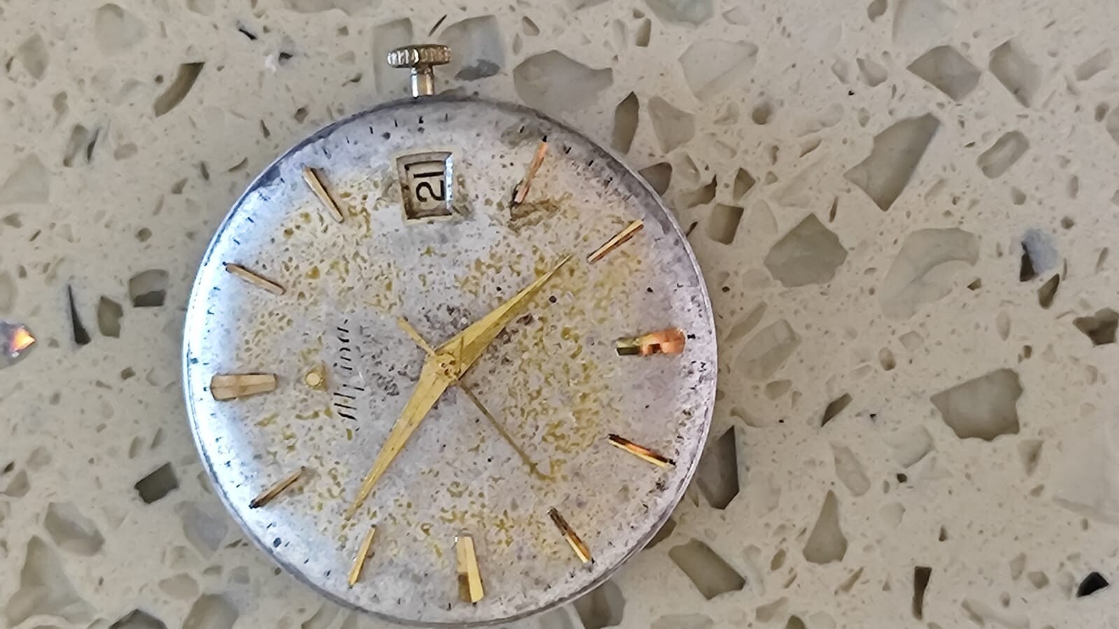 Alpina 572C-Vintage MOVEMENT with Dial Work & Stop FOR PARTS USED