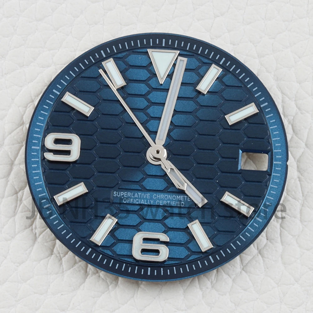 NH35 Watch Dial and Hands Blue Luminous 28.5Mm Watch Face for NH35 NH36 Movement