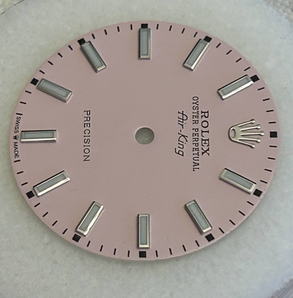 Rolex Air-King 34mm Custom Baby Pink Lume Index Dial 14000 14010 14200 114200