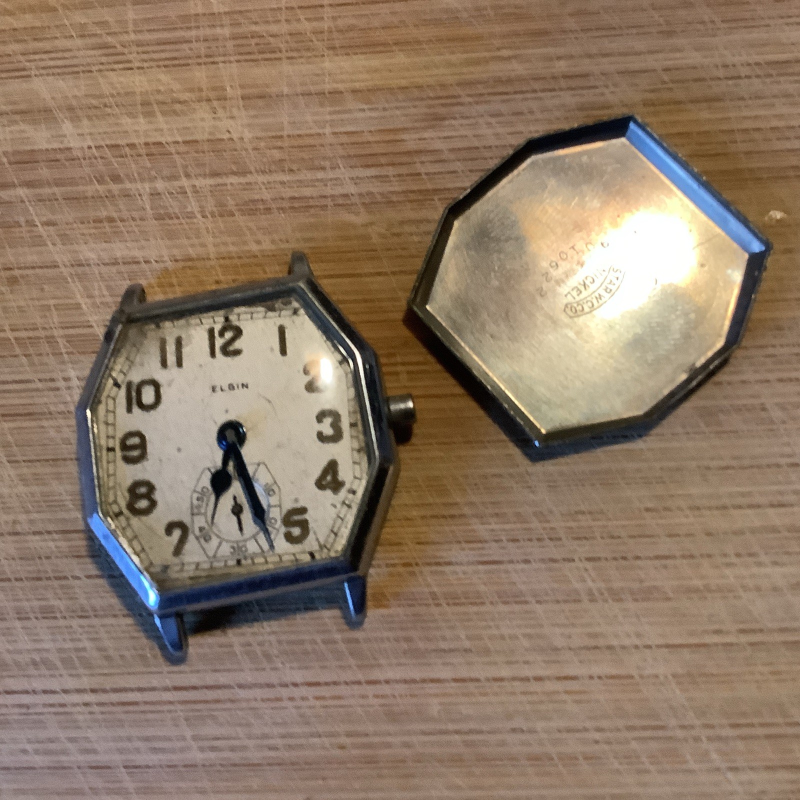 Vintage 1920s/30s Men’s Elgin Wrist Watch Movement. For Parts Only