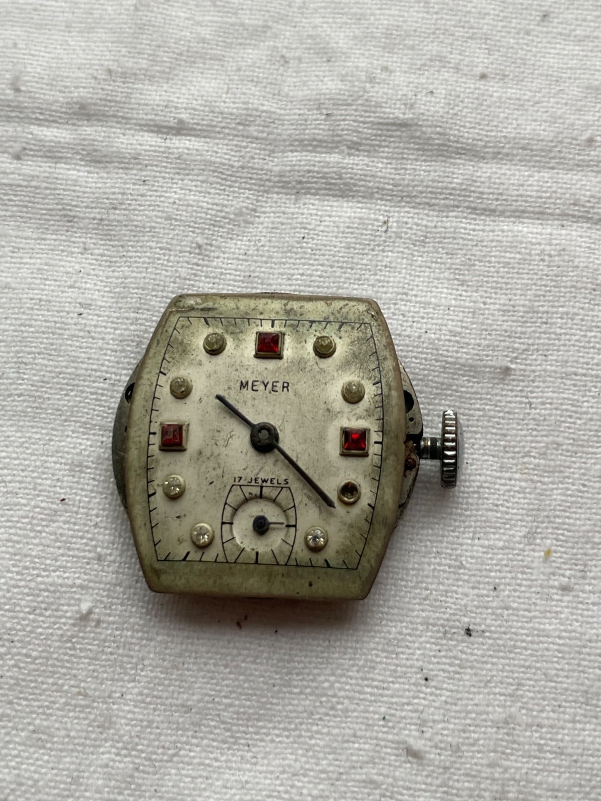 Meyer – Crawford with ruby dial – movement for mens watch AS IS – lot 0604