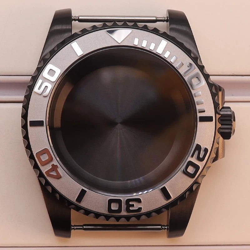 40mm Watch Case Sapphire Yacht Bezel For nh35 nh34 NH36 NH38 Eta2824 Miyota 8215