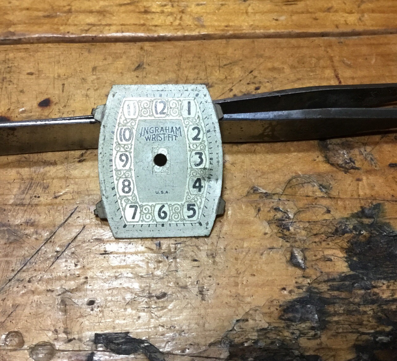 1930’s INGRAHAM WRIST FIT Men’s Watch Dial 23.41mm for Parts/Repair/Spares