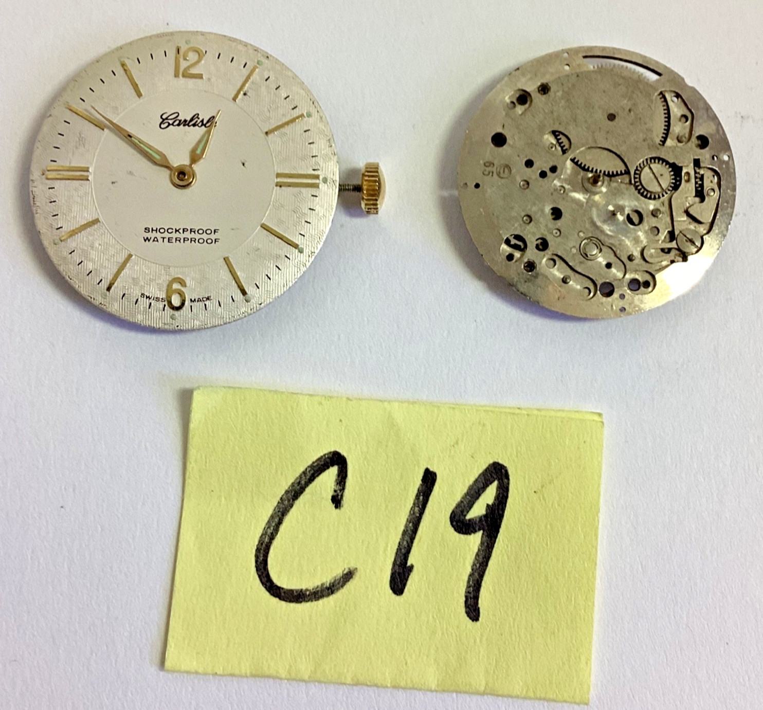 Lot Carlisle Henriline Watch Co Ebosa 65 Running Swiss Spare Parts Repair READ