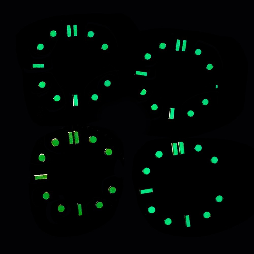 Vintage 30.50mm Wave Pattern Watch Dials Green Luminous for Seiko NH35 Movement