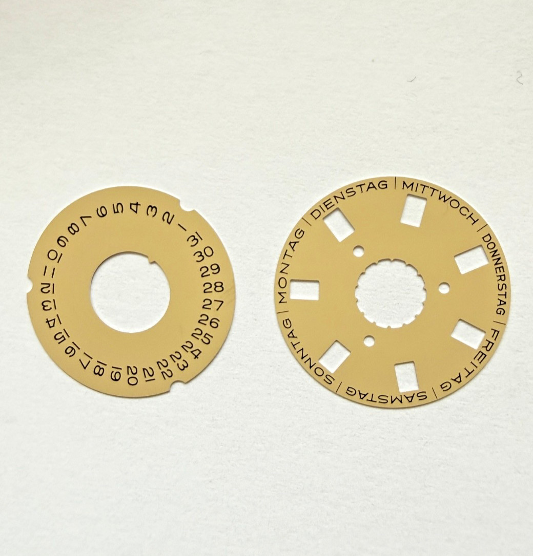 Genuine Rolex 3055 Cali Beige Day Date Disc for Deutsch Model 18038 18048 18078