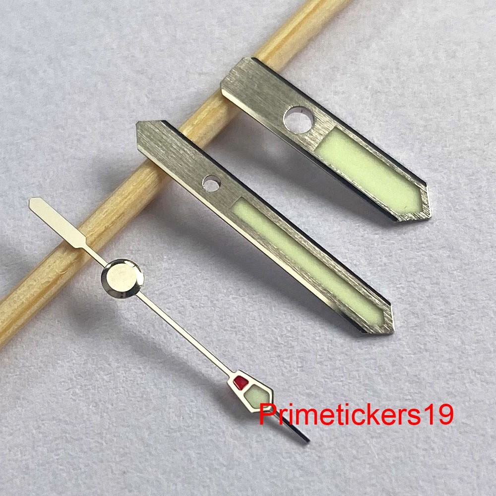 C3 Super Green Luminous Brushed Silver Watch Hands Fit NH35 NH36 Automatic Movt