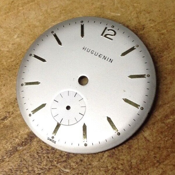 Vintage HUGUENIN Watch Dial – Measures Approximately 29.6 mm – N.O.S