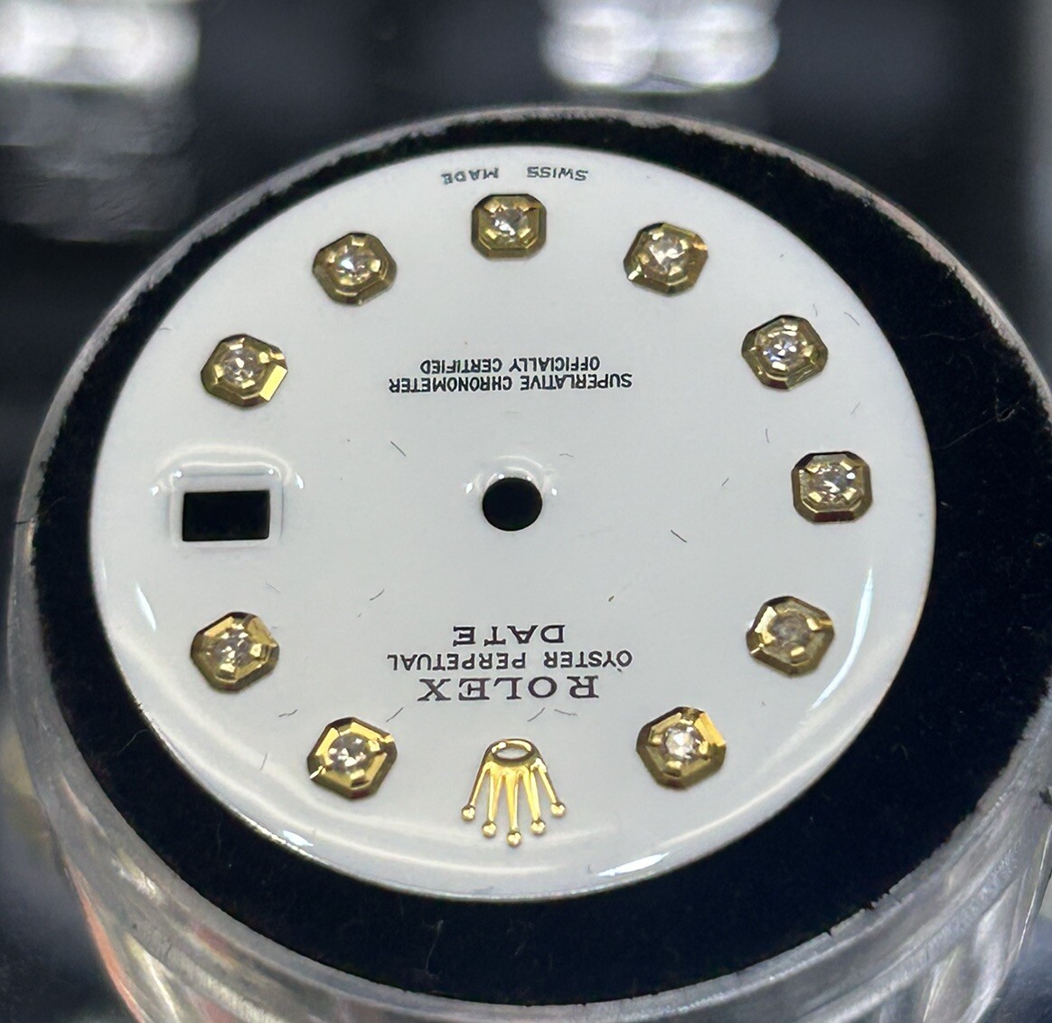 Rolex 34mm Date Watch Custom White Diamond Dial For NonQuick Models 1500 1503