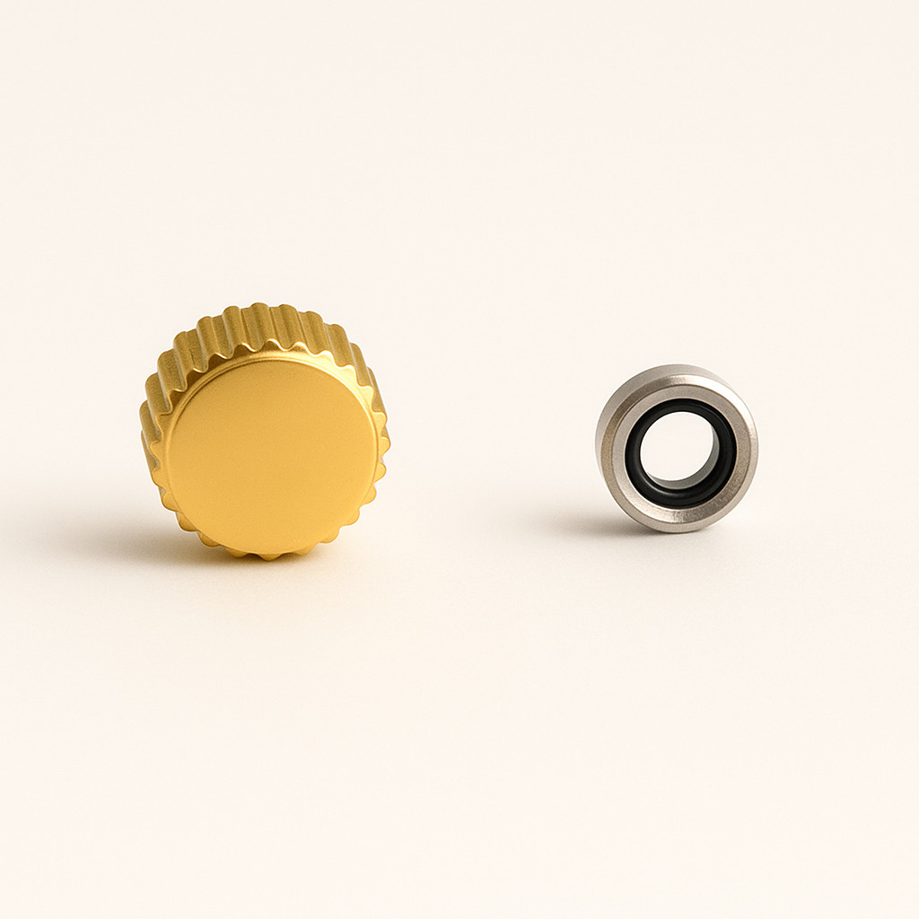 Gold Screw Crown | 6mm – Universal Fit | Luxury Watch Repair Part