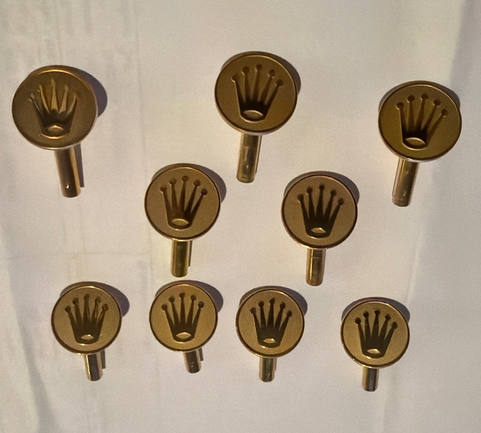 New Authentic Rolex Watch Display Case Brass Fill Ins / Pegs Gold Color