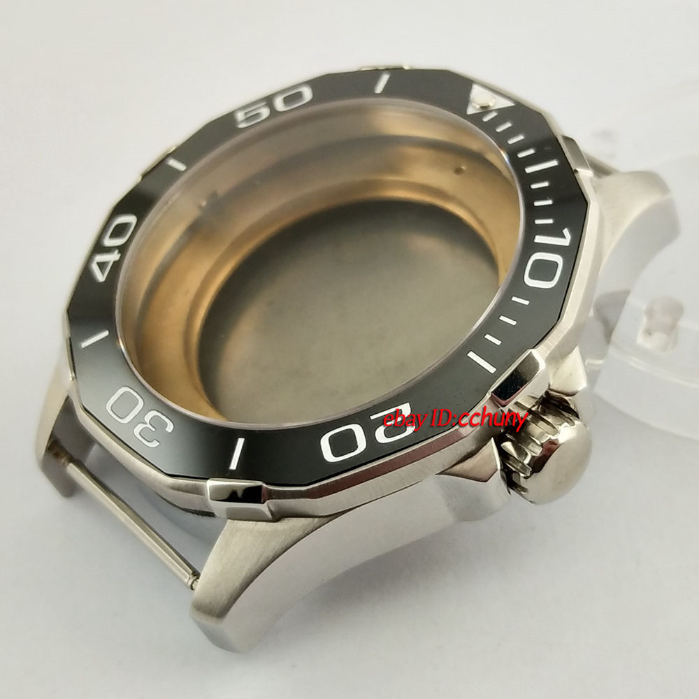 45mm Watch Case Silver Case Fit ETA 2836, Miyota 8205/8215/821A,Mingzhu2813/3804