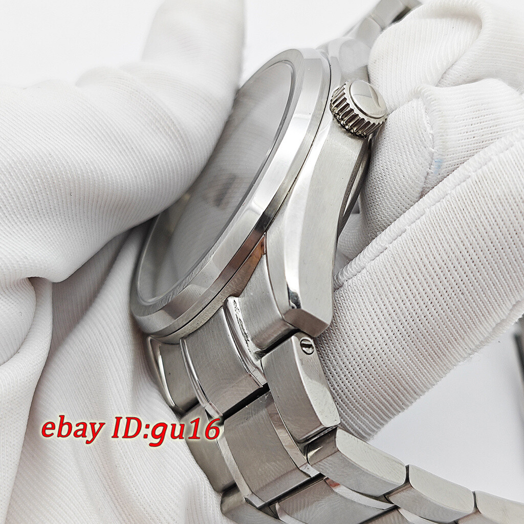 40mm NH35 Watch Case Silver Sapphire glass fit NH35 NH36 movement