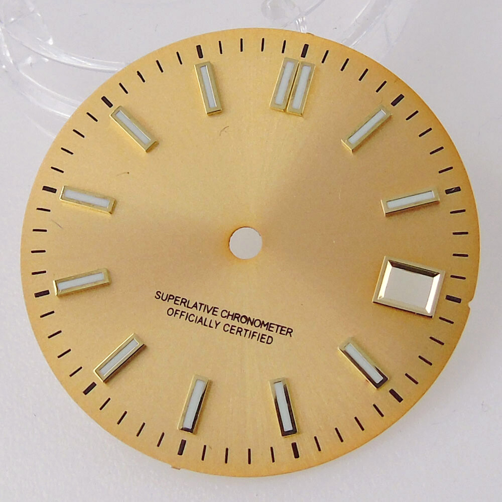 luminous 29mm Black no logo watch dial for NH35A MIYOTA2824 PT5000 Movement