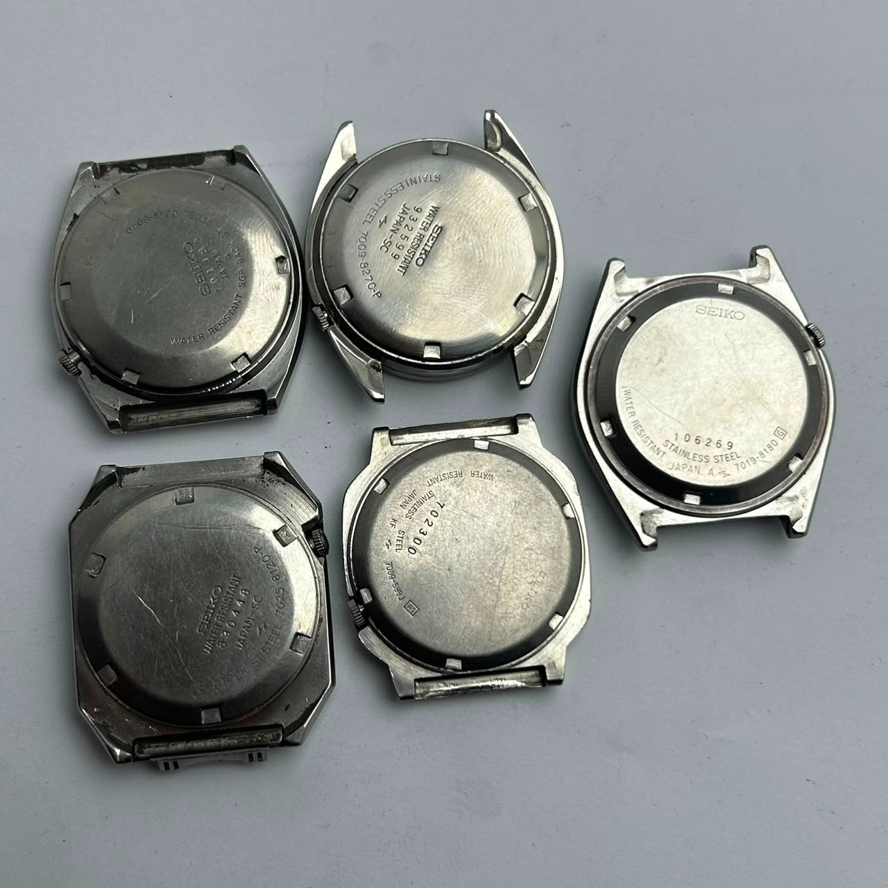 Lot Of 5 Seiko 5 Automatic 6319A 7009A Vintage Men’s Watches For Parts
