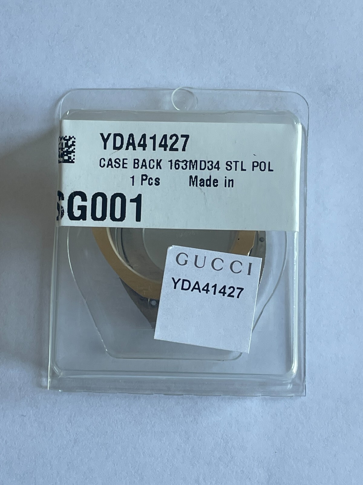 (LOT A583) New GUCCI Gold Plated & Stainless Steel Watch Case, Ref 163.4