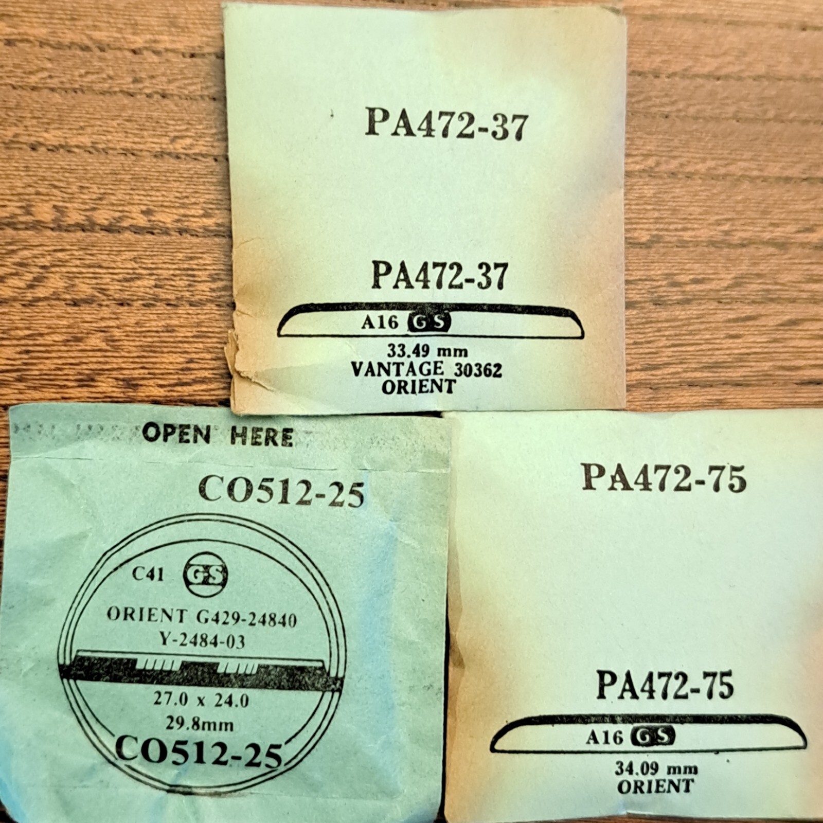 ORIENT watch crystals GS brand