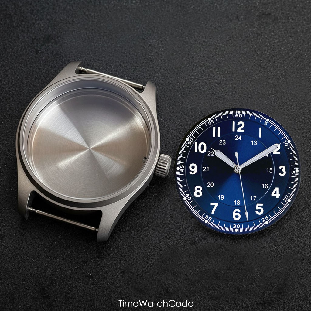 Titanium NH35 Pilot Watch Case 39mm for NH36/38 PT5000 ETA2824 SW200 Miyota8215
