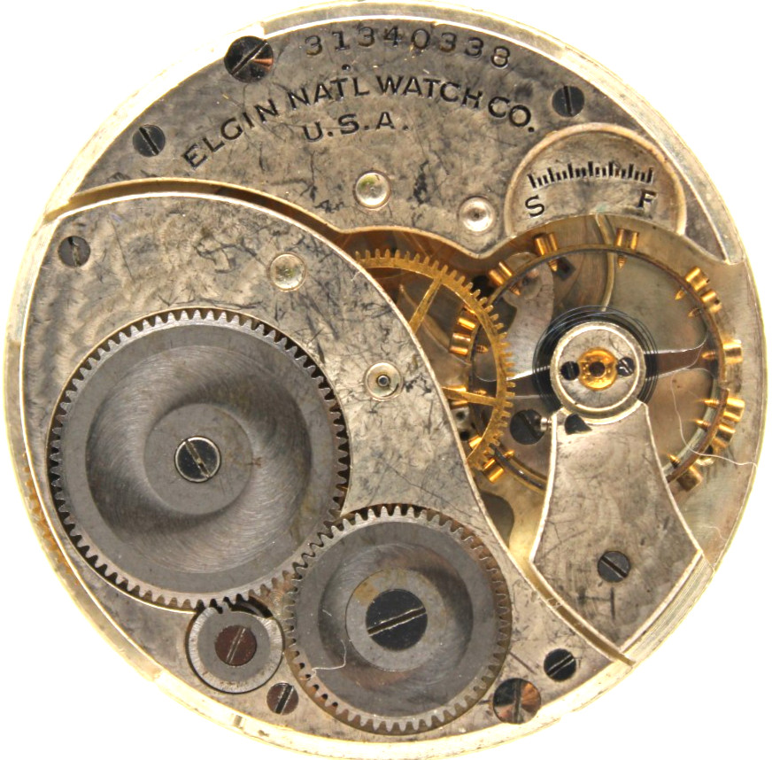 1928 ELGIN POCKET WATCH MOVEMENT 31340338 GRADE: 303 12s 7j (BF)