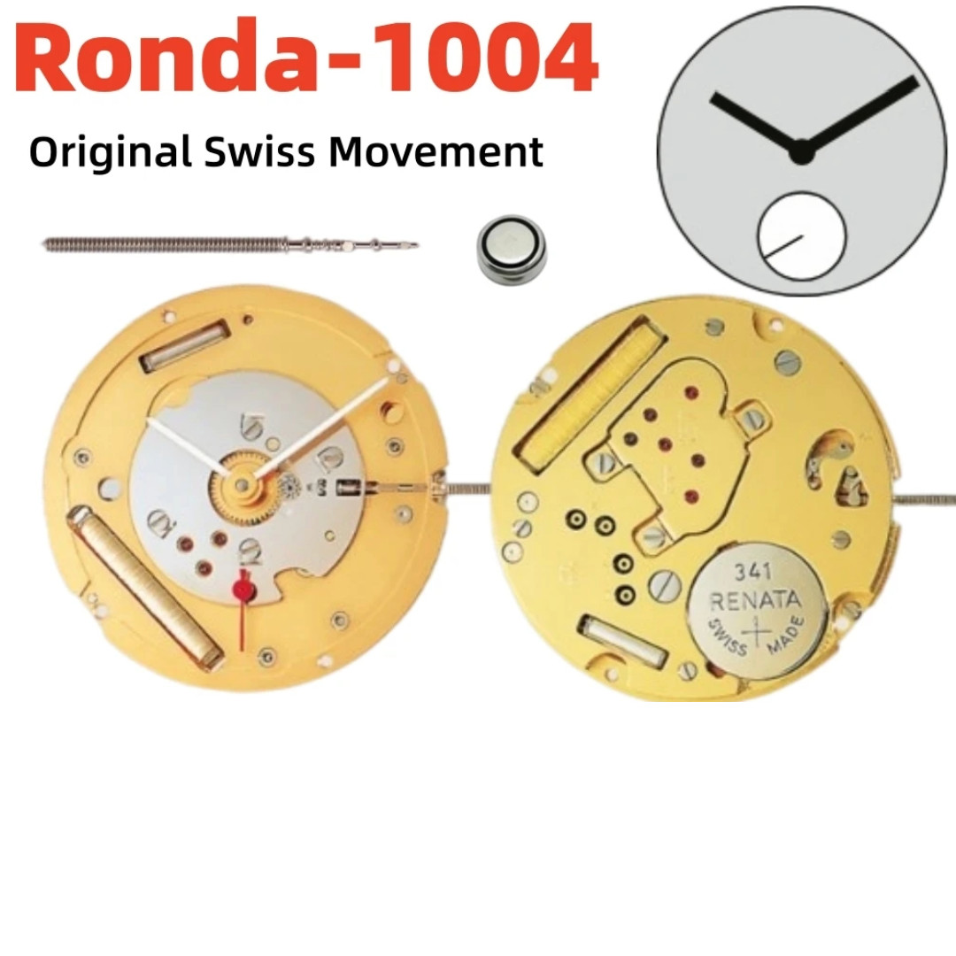 Genuine Swiss Ronda 1004 Quartz Watch Movement 2-Hand Small Second Stem Battery