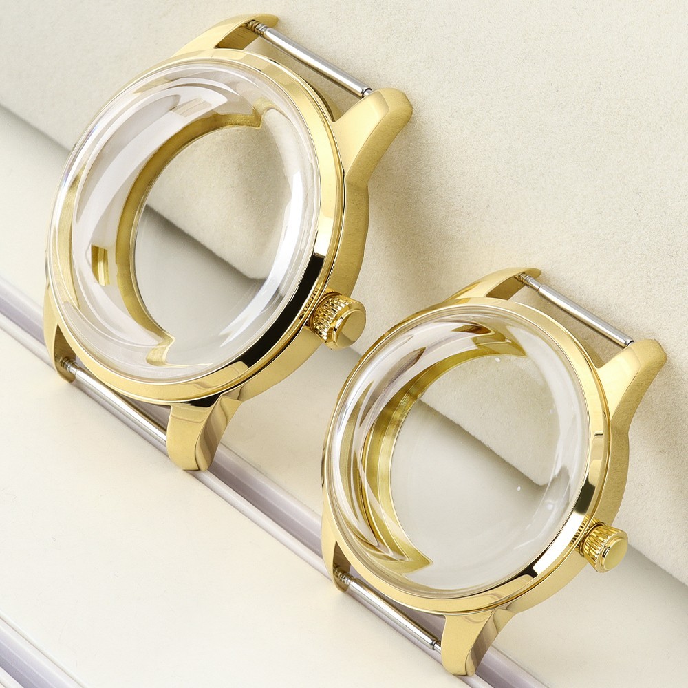 Gold 316L Watch Case 33mm/40.6mm For Seiko NH34 NH35 NH36 NH38 Movement