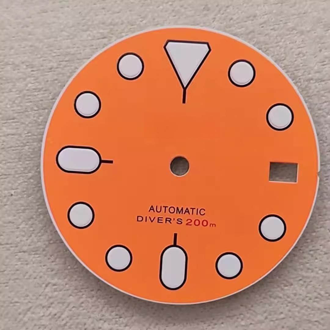 NH35 Dial 28.5mm S-Logo Green Luminous for NH35 Movement Watch Parts Watch Dial