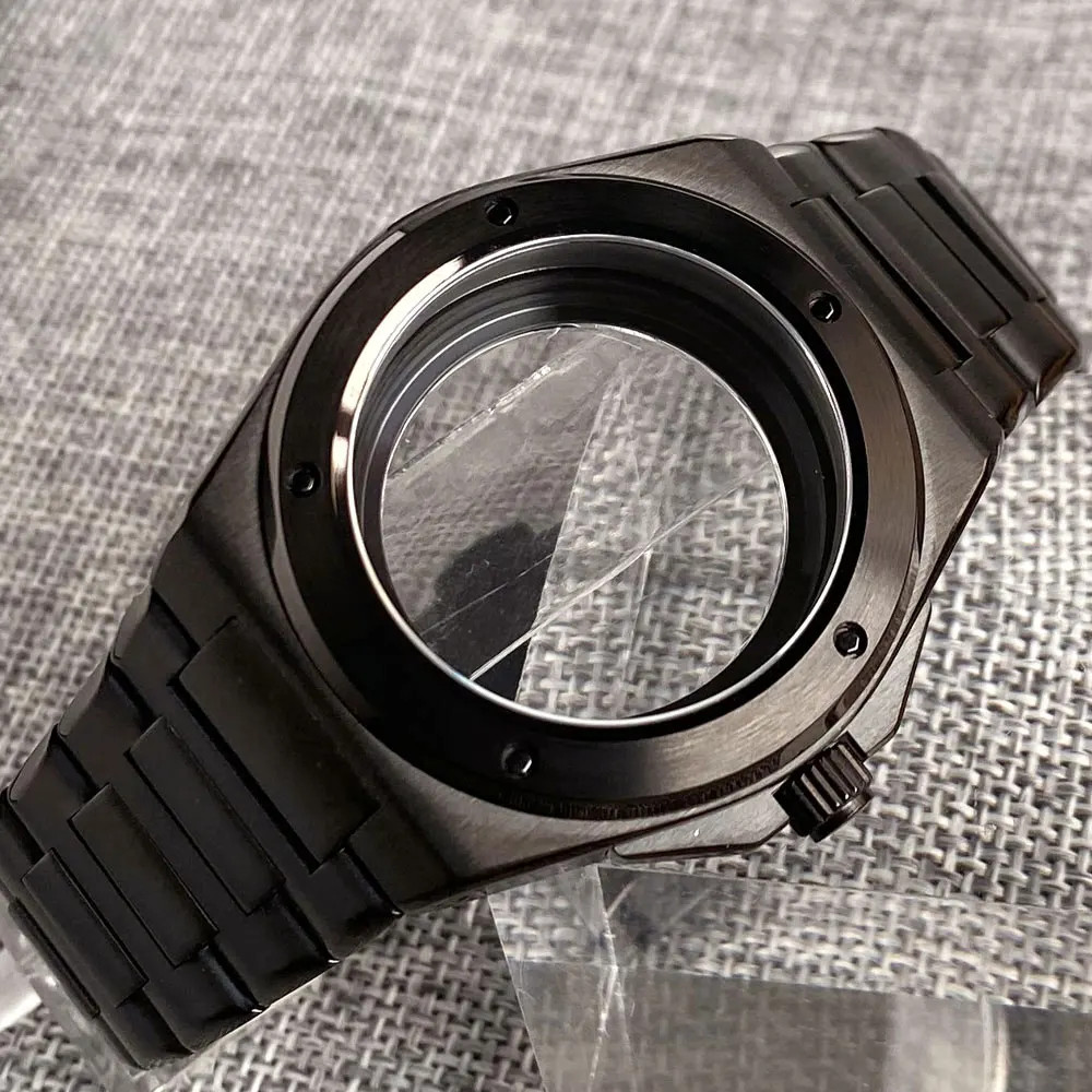 NH35A Ingenieur Watch Case Black PVD 40mm for NH34 NH36 NH38 NH70/71/72 Sapphire