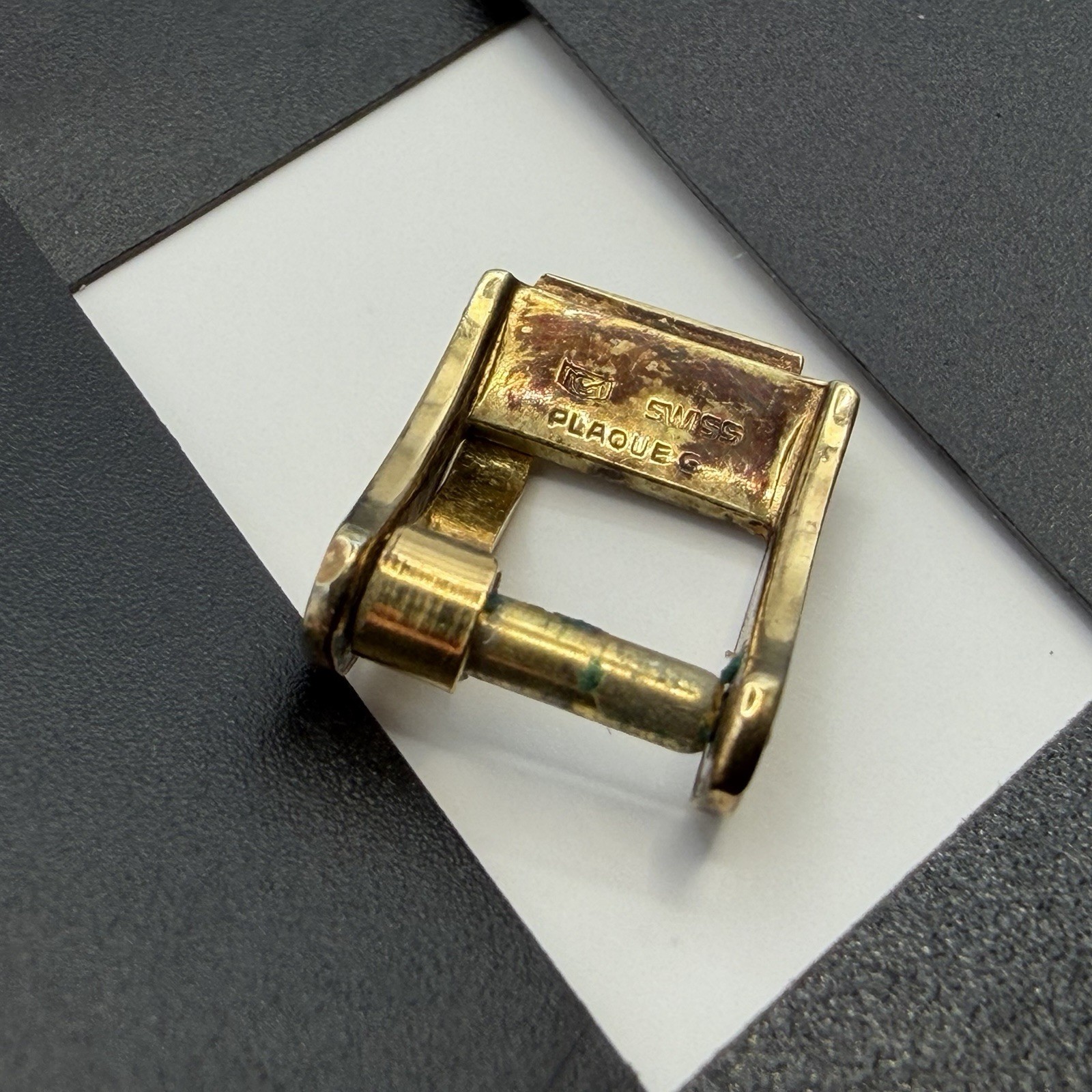 Vintage Bulova Plaque G Swiss Gold Plated Ladies Wristwatch Band Buckle Only 8mm