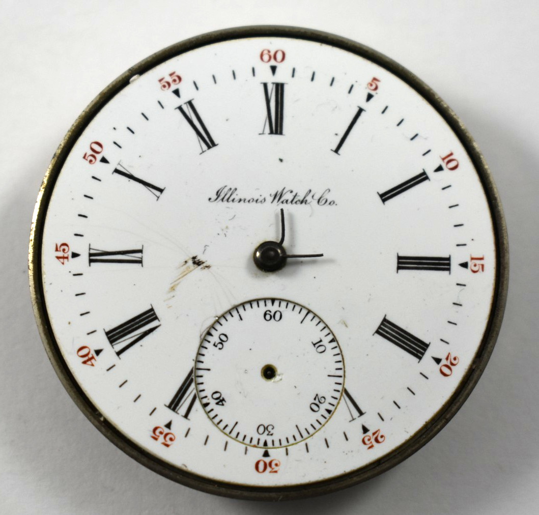 Vintage Illinois Grade 219 12s 11J Hunting Pocket Watch Movement lot.wg