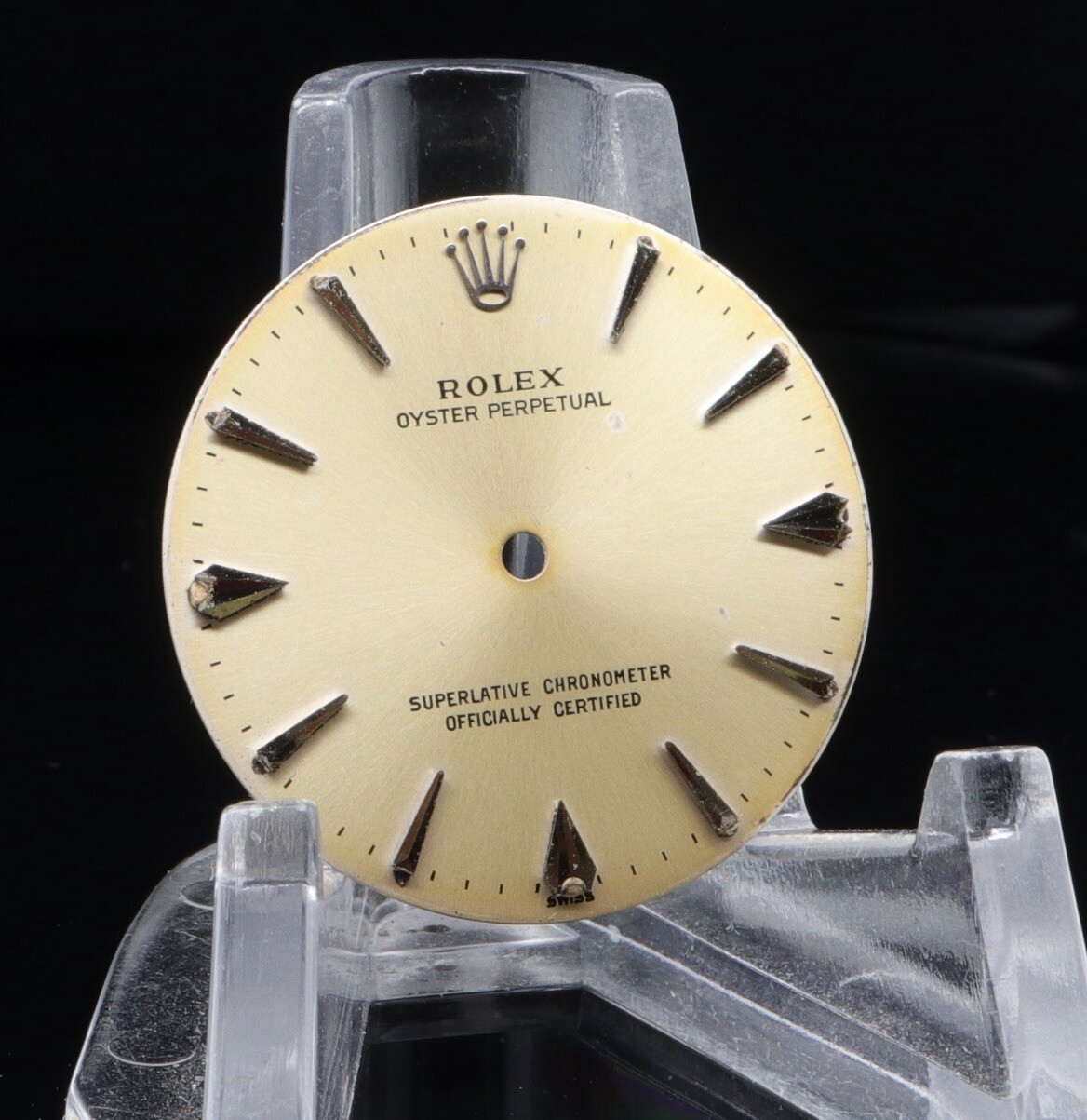Vintage Rolex 1002 Oyster Perpetual Tropical Silver & Steel Stick Dial #206