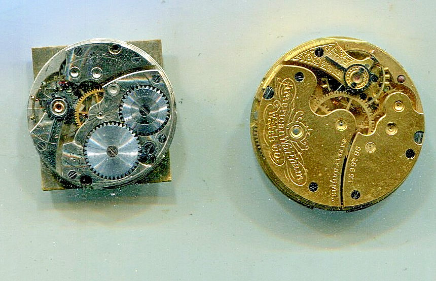 2- WALTHAM WATCH MOVEMENT 1 MODEL 1891 SEASIDE,1 7j wristwatch