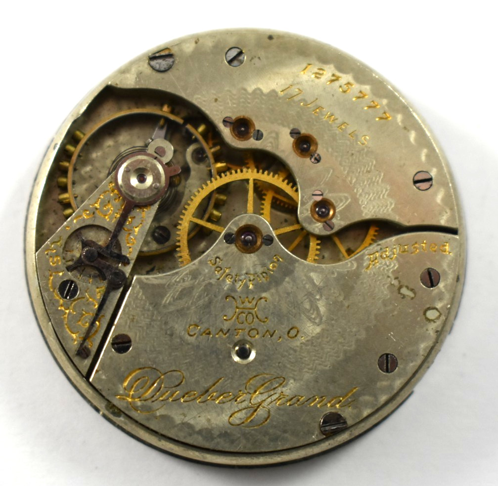 Vintage Hampden Dueber Grand 12s 17J Hunting Pocket Watch Movement lot.rf