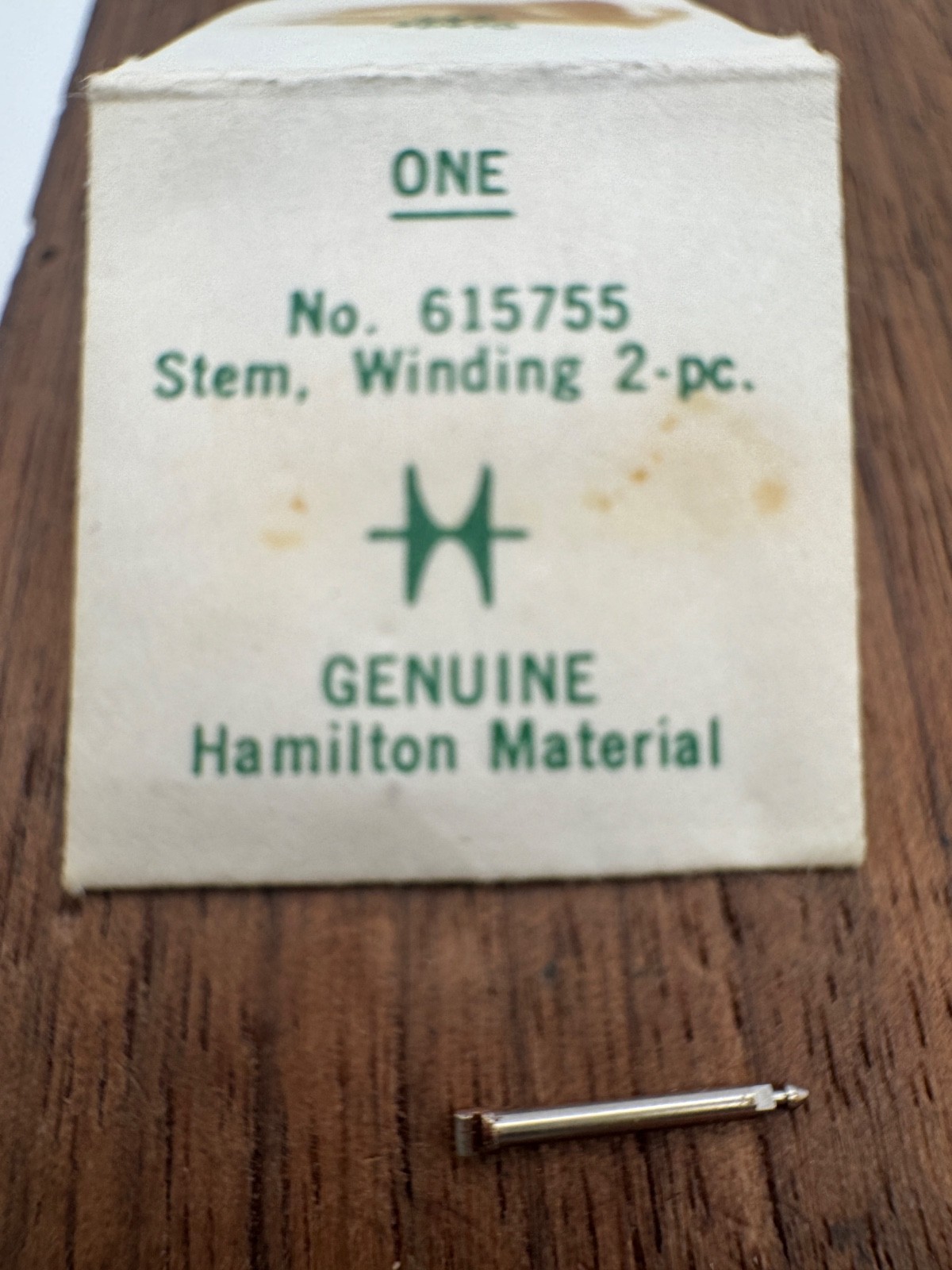 NOS Hamilton 645 Wrist Watch Stem Part 615755 New Old Stock Watchmakers 1 PC.
