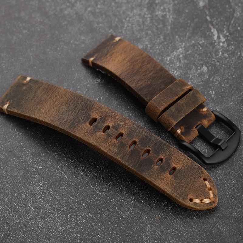 Thick Cowhide Strap for Apple Watch 8-6-5-ultra Handmade Band Leather