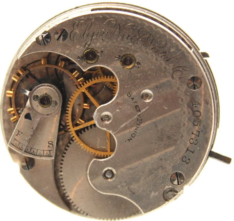 1891 ELGIN POCKET WATCH MOVEMENT 4057313 GRADE: 45 6s 13j (JJ3)