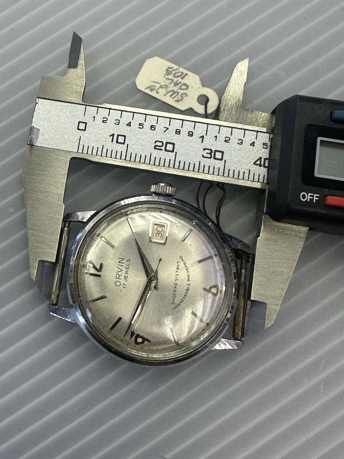 VINTAGE ORVIN 17 J SHOCK RESISTANT MANUAL WIND MEN’S WATCH Parts / Repair AS-IS