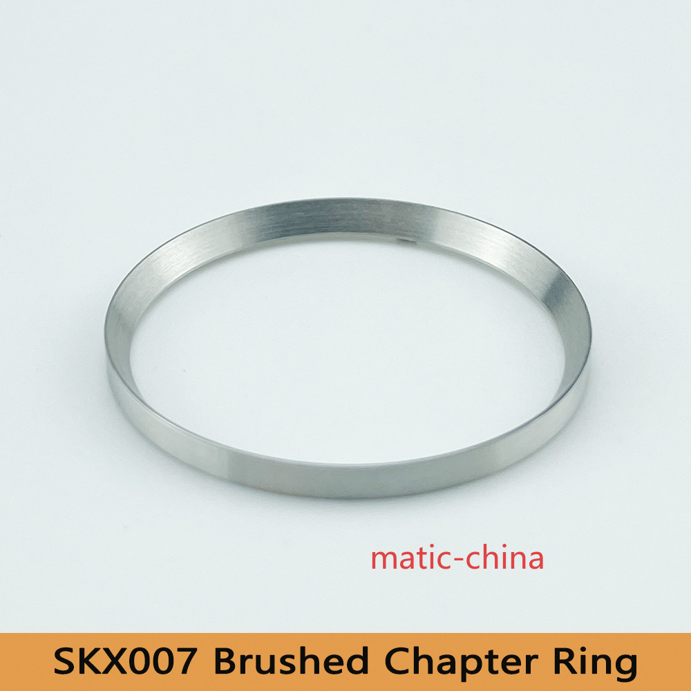 HQ SKX007/SKX009/SRPD Chapter Ring Brushed Finish StainlessSteel Unmarked Silver