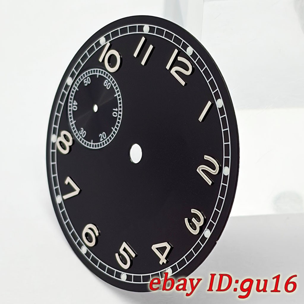 37mm Sunburst Watch Dial With Green Night Light FIt ETA6497 ST3600 Movement