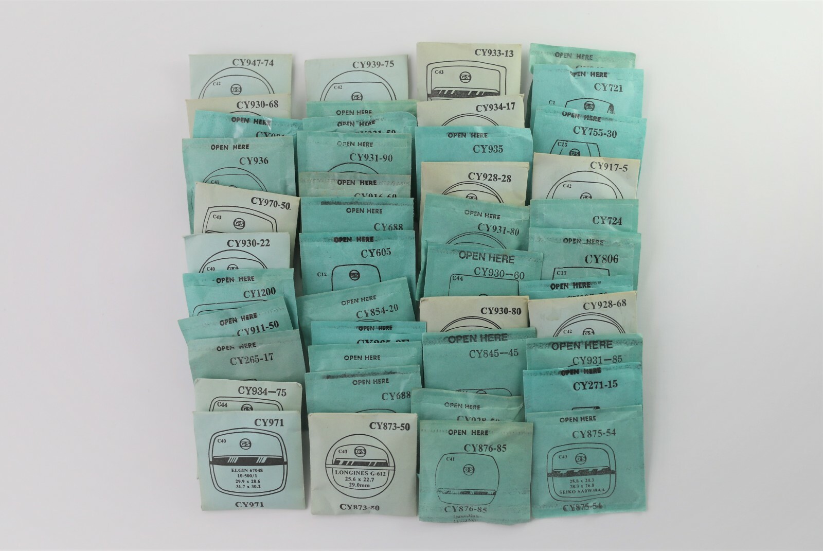 Germanow-Simon (GS) Wrist Watch Crystals- Series CY (105+ variations) (2 of 2)