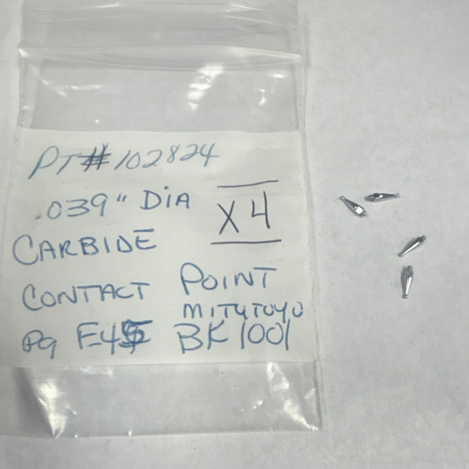 Mitutoyo test indicator contact point, 0.0390″ ball diameter, BK1001, 102824
