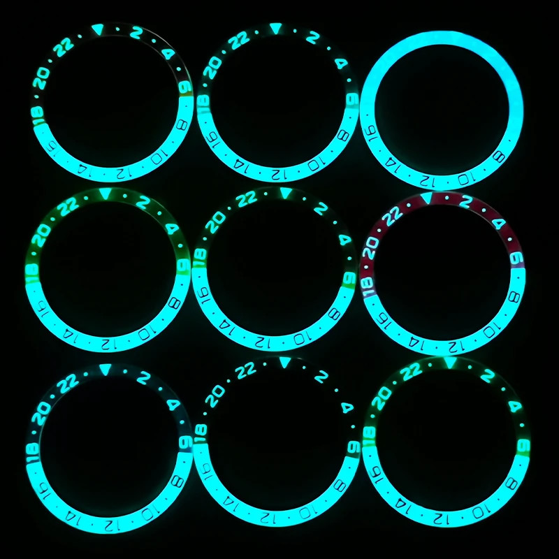 Watch Bezel Insert Blue Luminous Resin 38mmx31.5mm For SKX007 SKX009 NH35 NH36