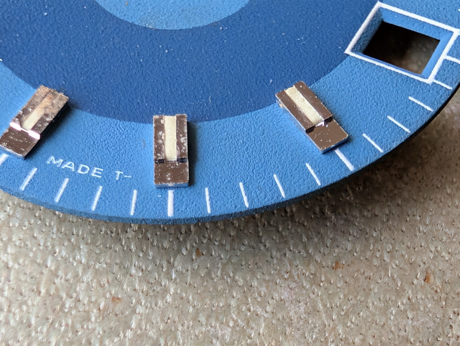 Vintage 1972 Bulova ‘7240’ Casual Dress Watch Blue Bullseye DIAL ONLY W/DEFECT