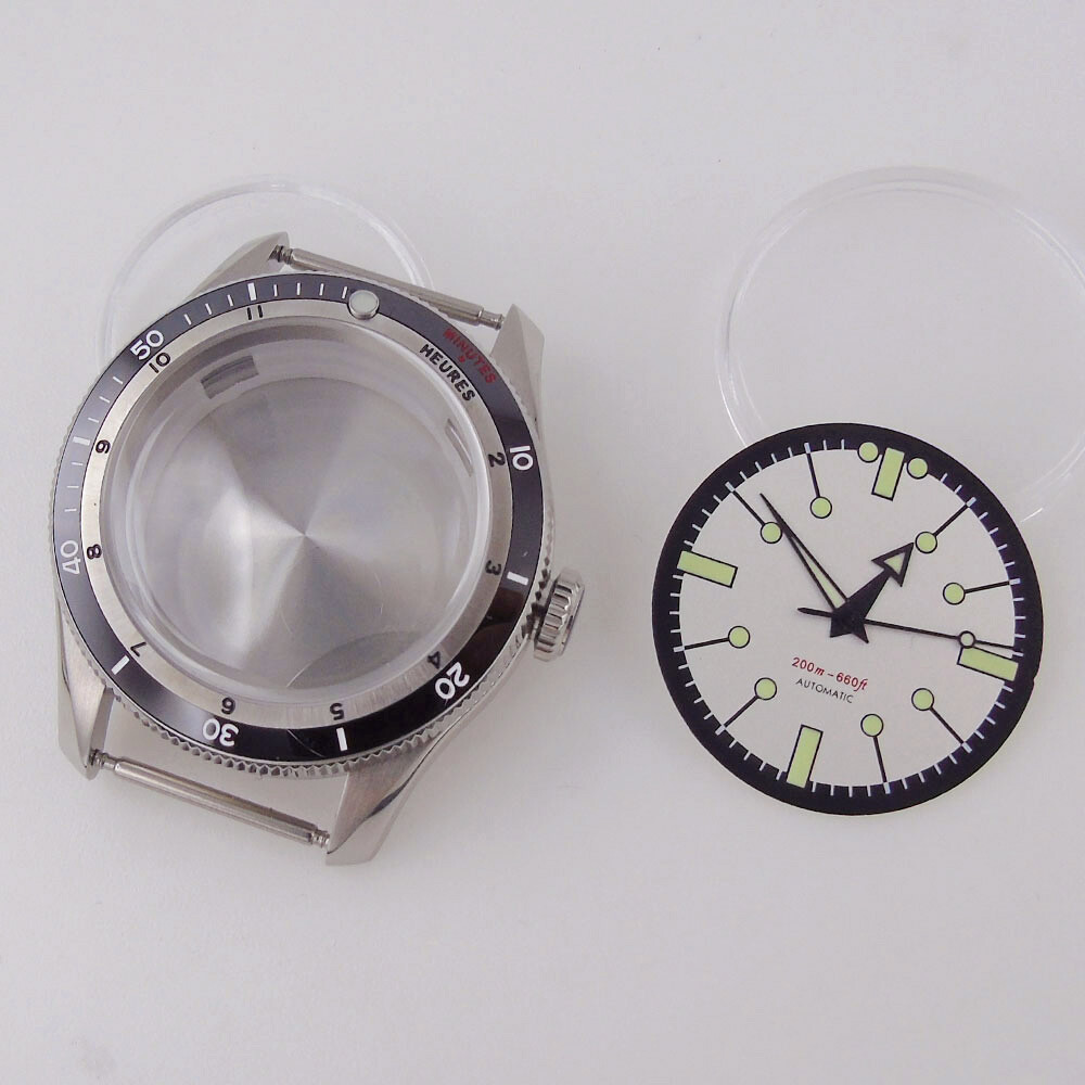 20ATM Diving 40mm Double Bow Sapphire Glass Watch Case Fit NH35 PT5000 120 Click