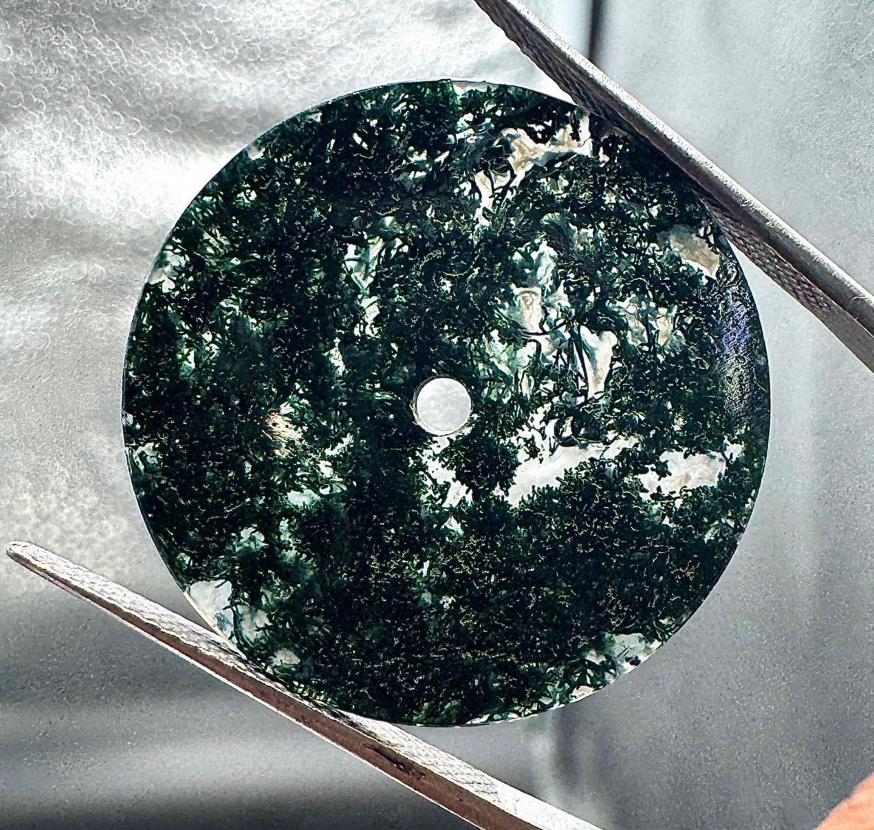 Natural Moss Agate Watch Dial: 24.5 mm Green Gemstone GMC-610