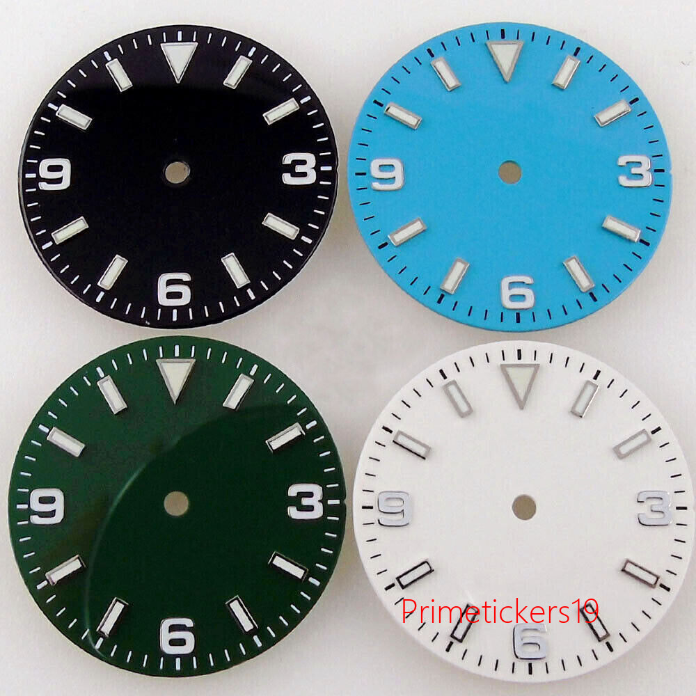 29mm Green Lume Watch Dial Fit NH35 NH36 MIYOTA 82 Series MINGZHU2813 ETA2836
