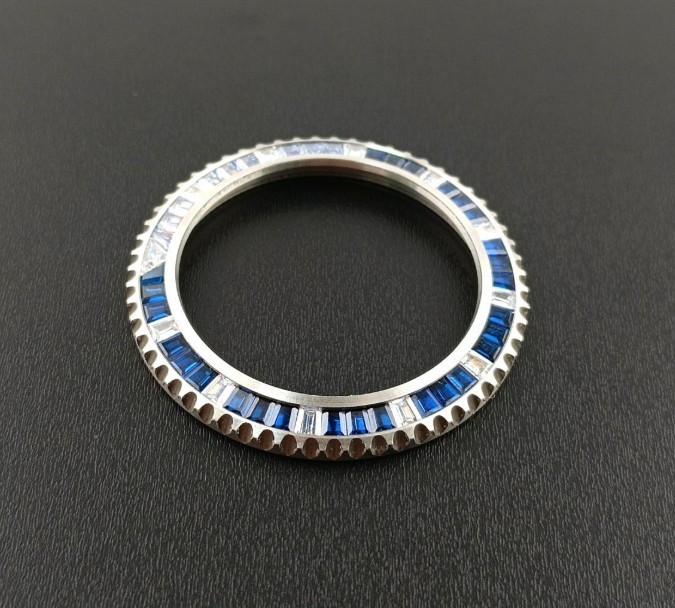 LUXURY CUBIC ZIRCONIA Bezel Insert for Rolex Submariner 114060 116610LN/LV Ceram