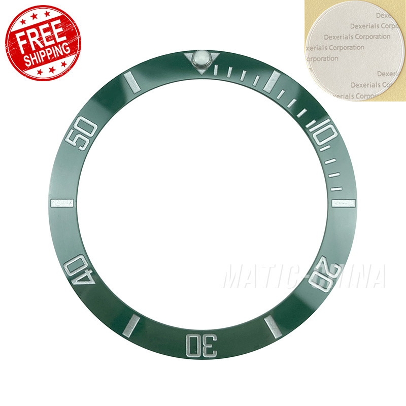 NEW 38mm Green Ceramic Bezel Ring For SUB Diver Watch Blue Lume Pip